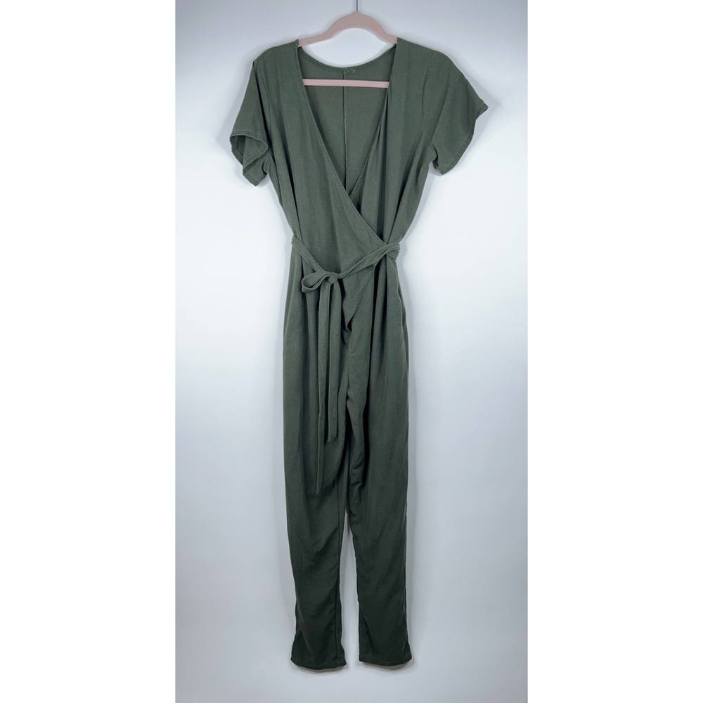 Sotela Olive Green Wrap Jumpsuit